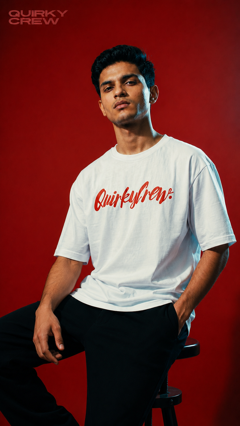 Quirky Crew “Made of Flaws” Back Print Tee – Unisex Oversized Graphic T-Shirt